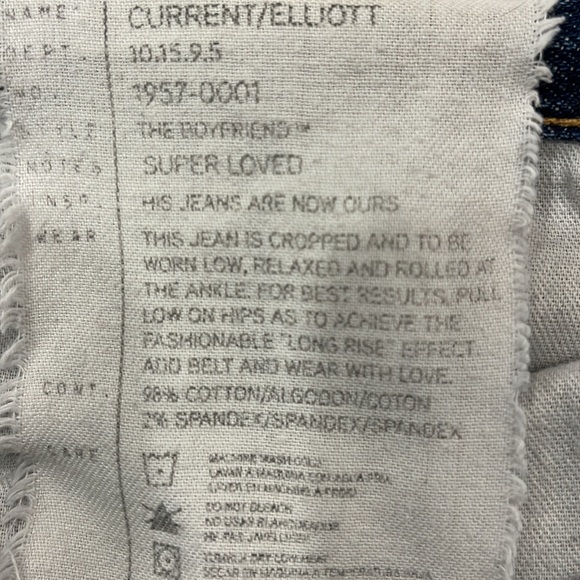 VGUC Current Elliott The Boyfriend Super Loved 5 pocket blue denim jeans - Picture 9 of 9